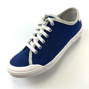 Rag & Bone Standard Issue navy canvas and white lace up sneaker Size 38.5